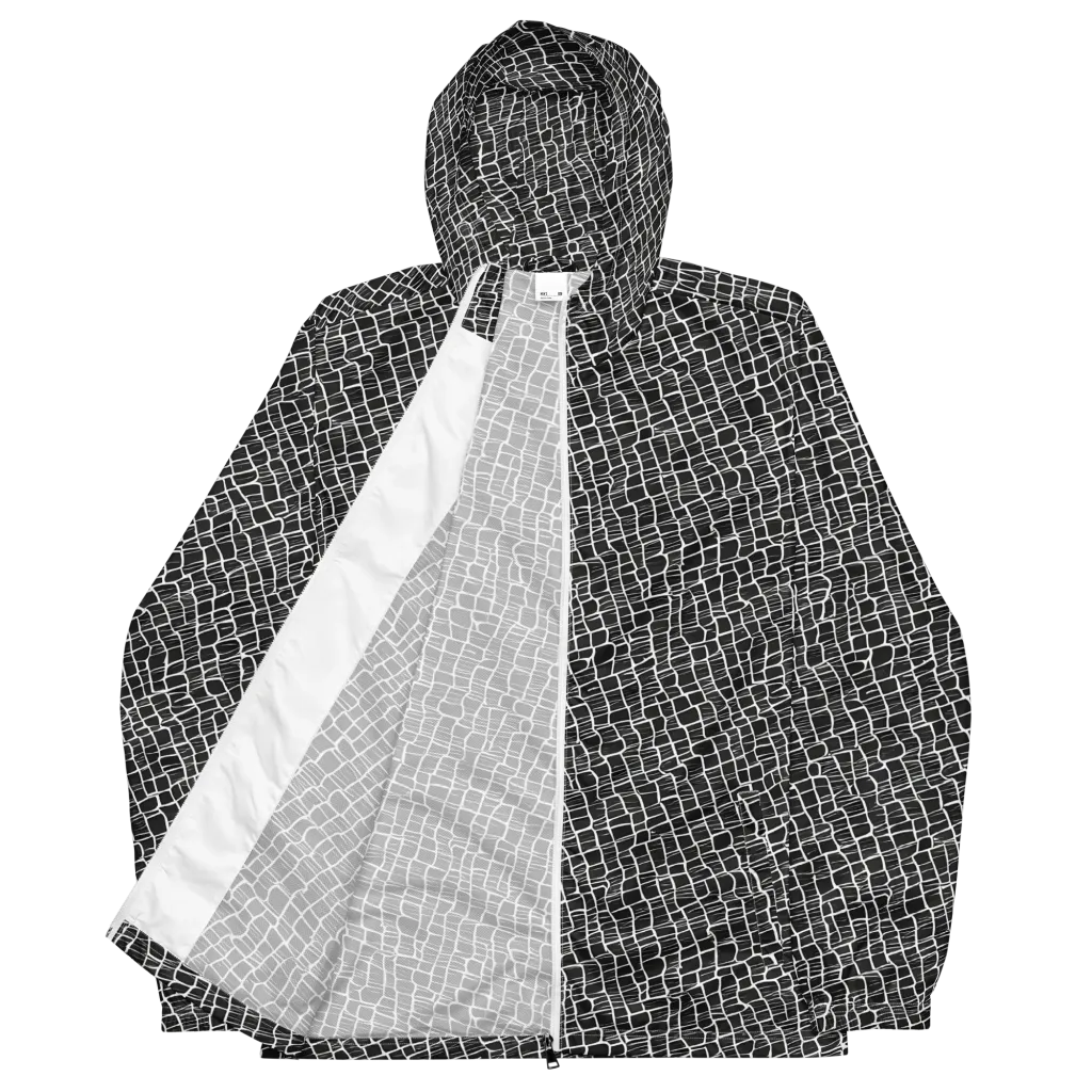 Ivory Grid on Men's Windbreaker — Front