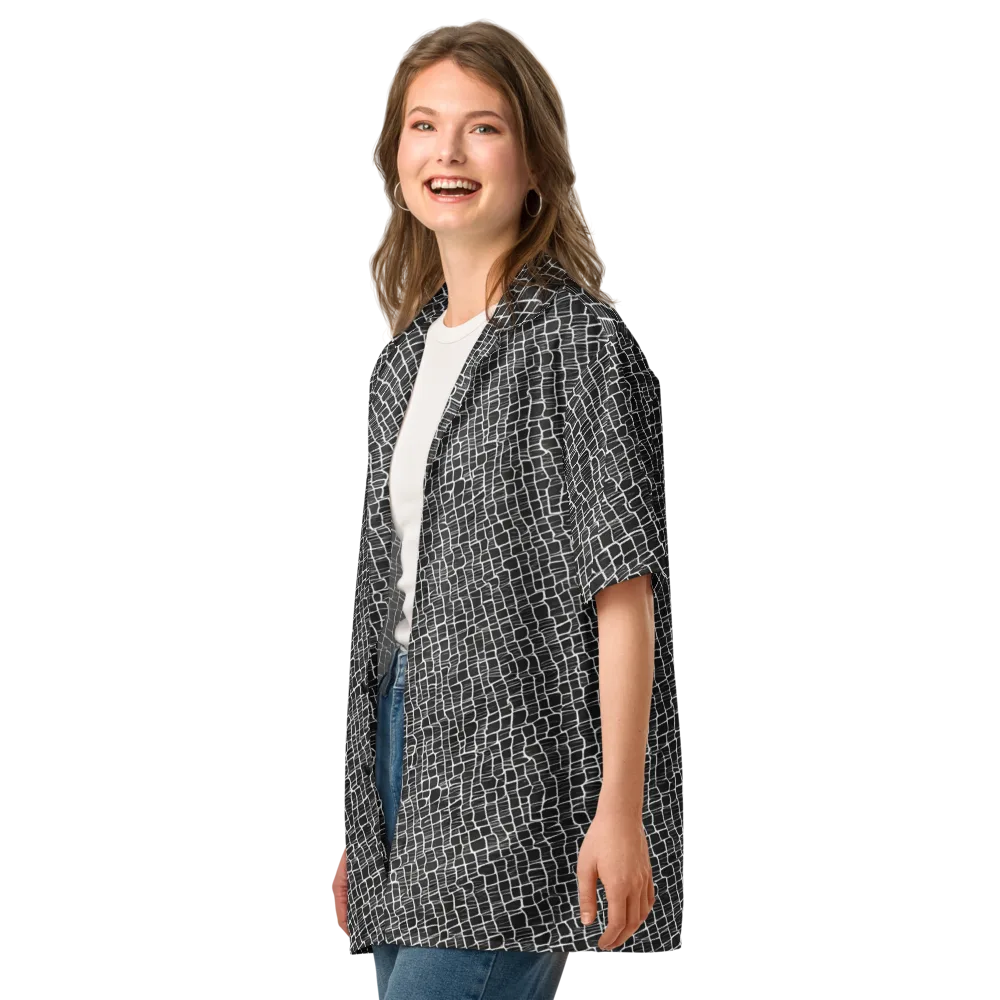Ivory Grid on Button Shirt — Left Front