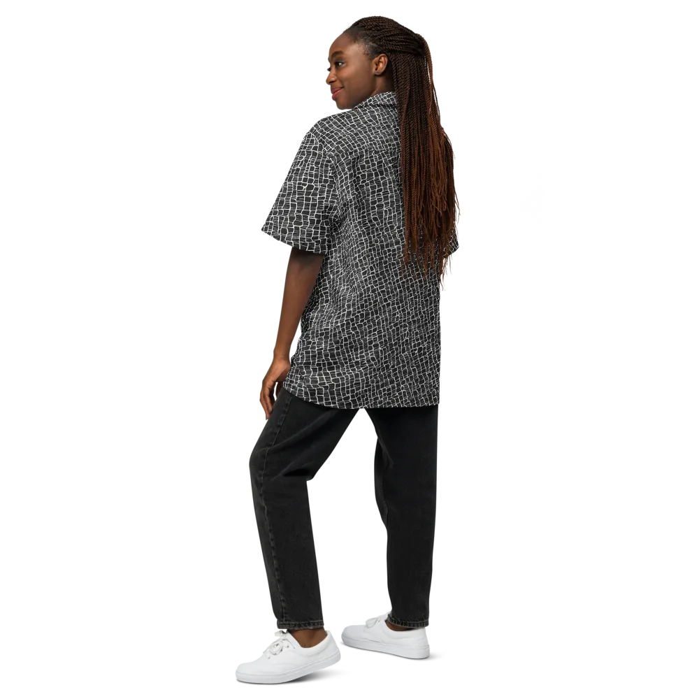 Ivory Grid on Button Shirt — Back