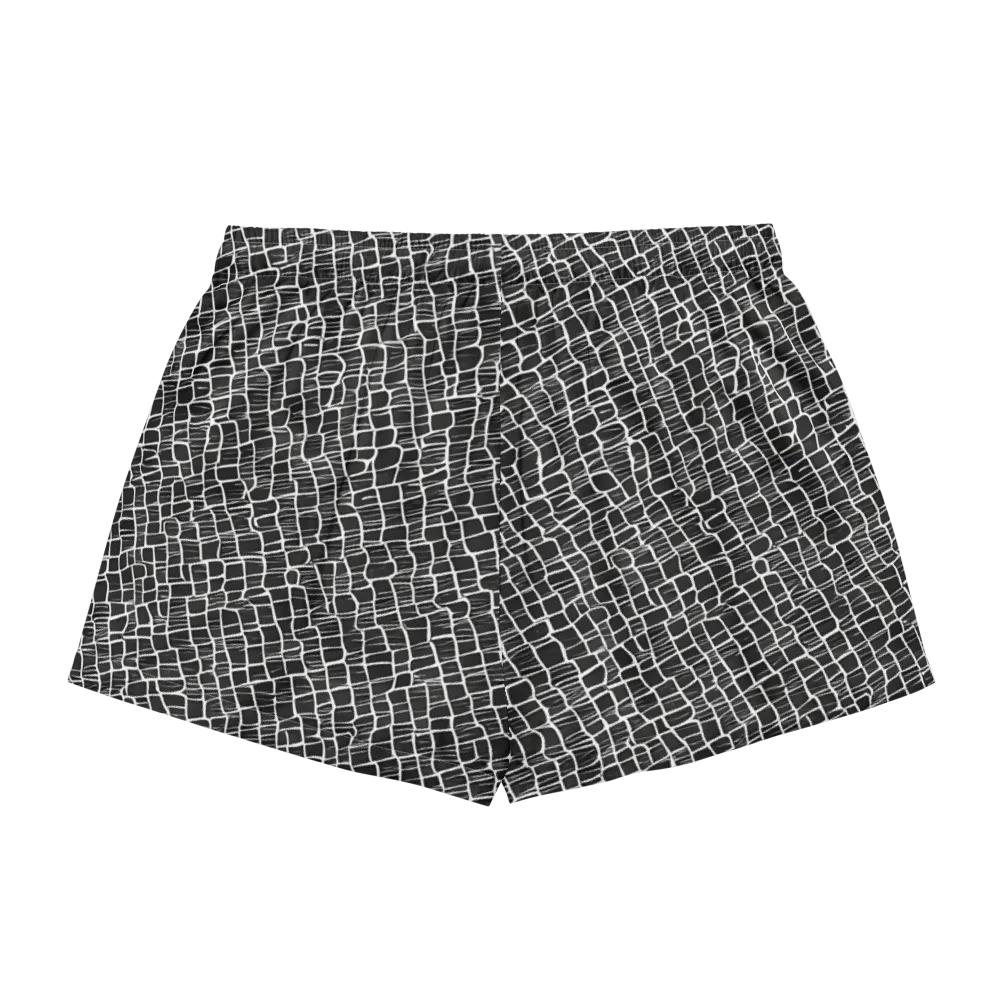 Ivory Grid on Women's Pajama Shorts — Back