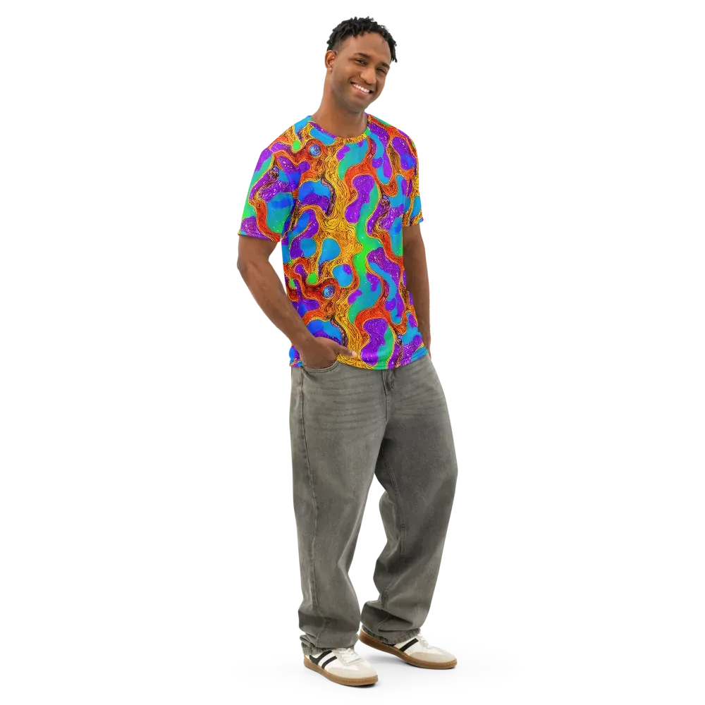 Prismwild on Men's Cotton Crew Neck T-Shirt — Right Front