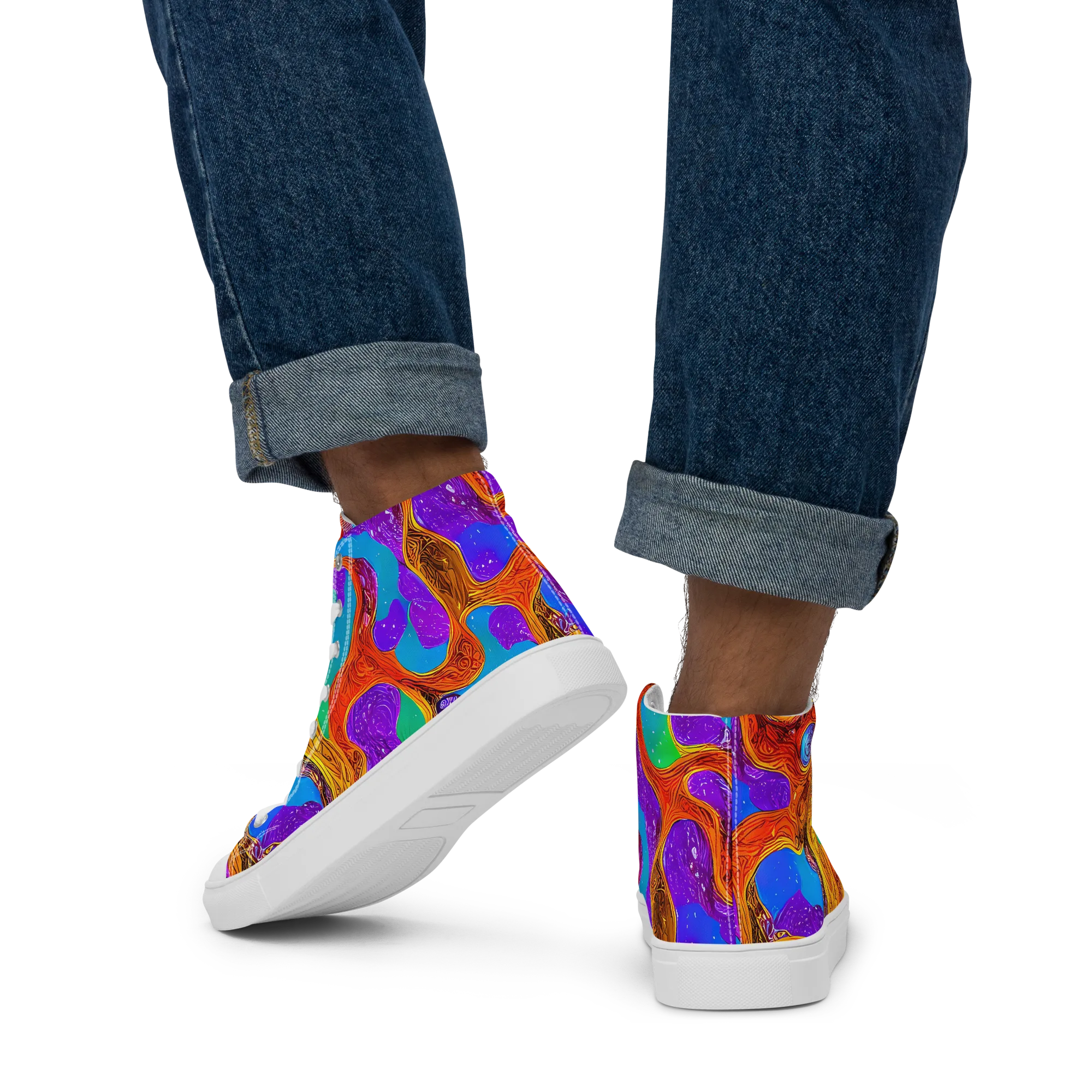 Prismwild on Men's High Top Canvas Shoes — Back