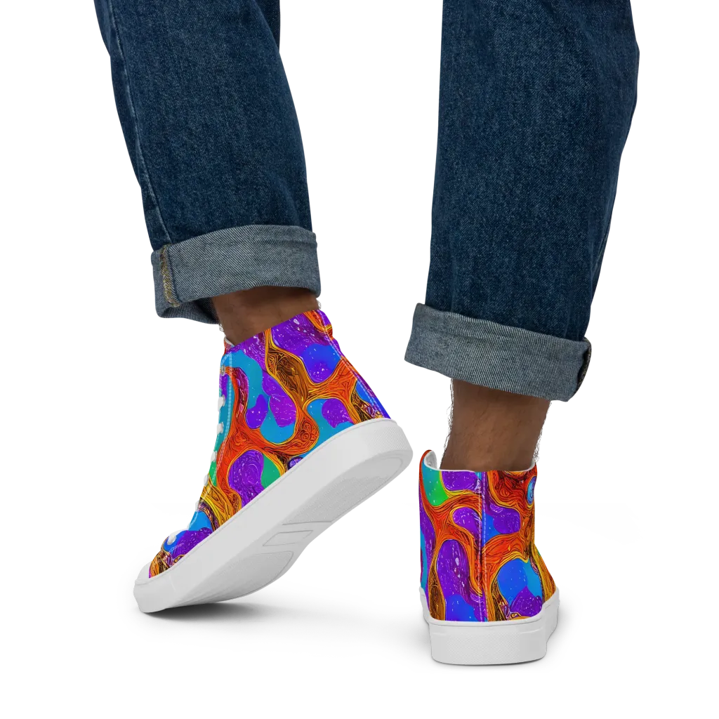 Prismwild on Men's High Top Canvas Shoes — Back