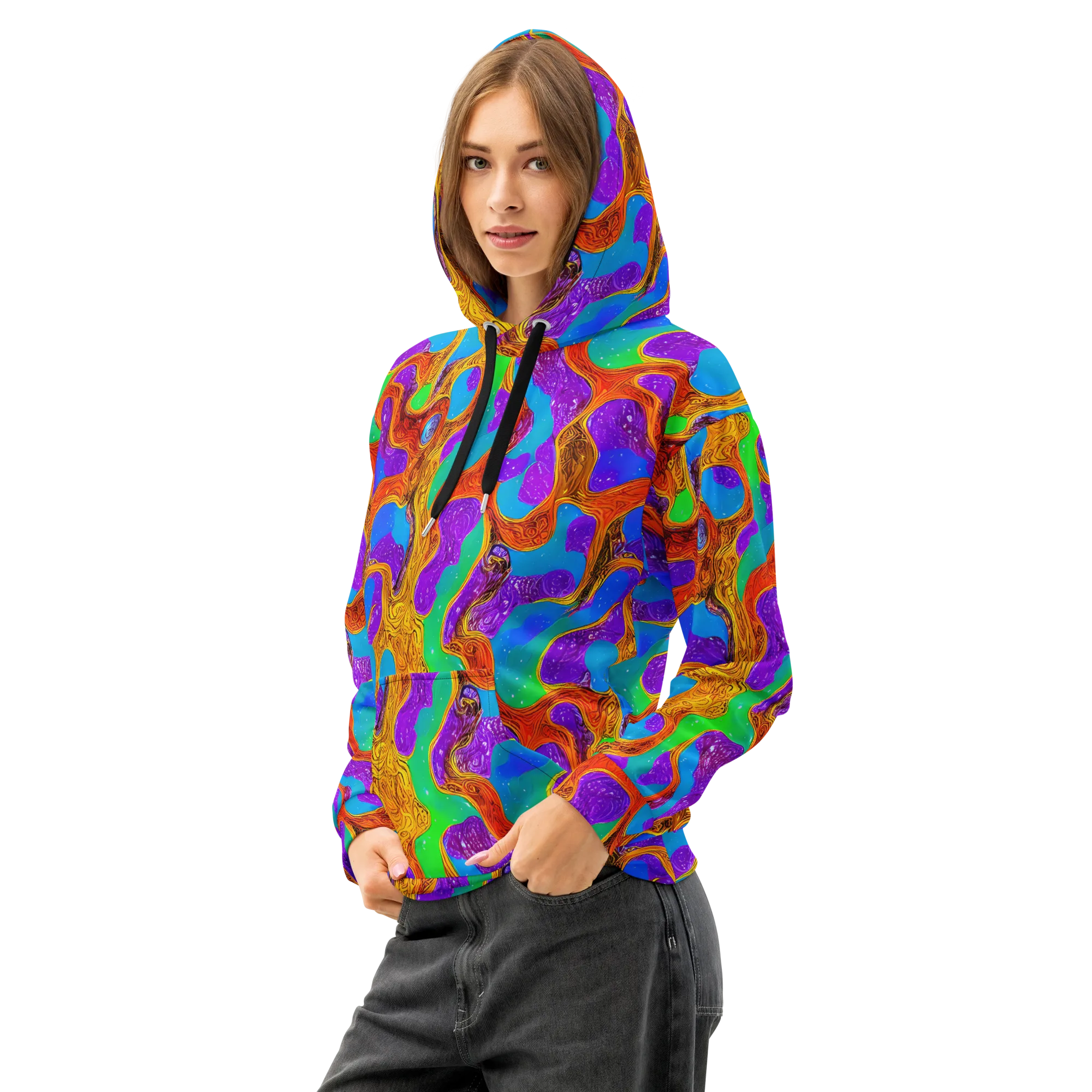 Prismwild on Cotton Hoodie — Left Front