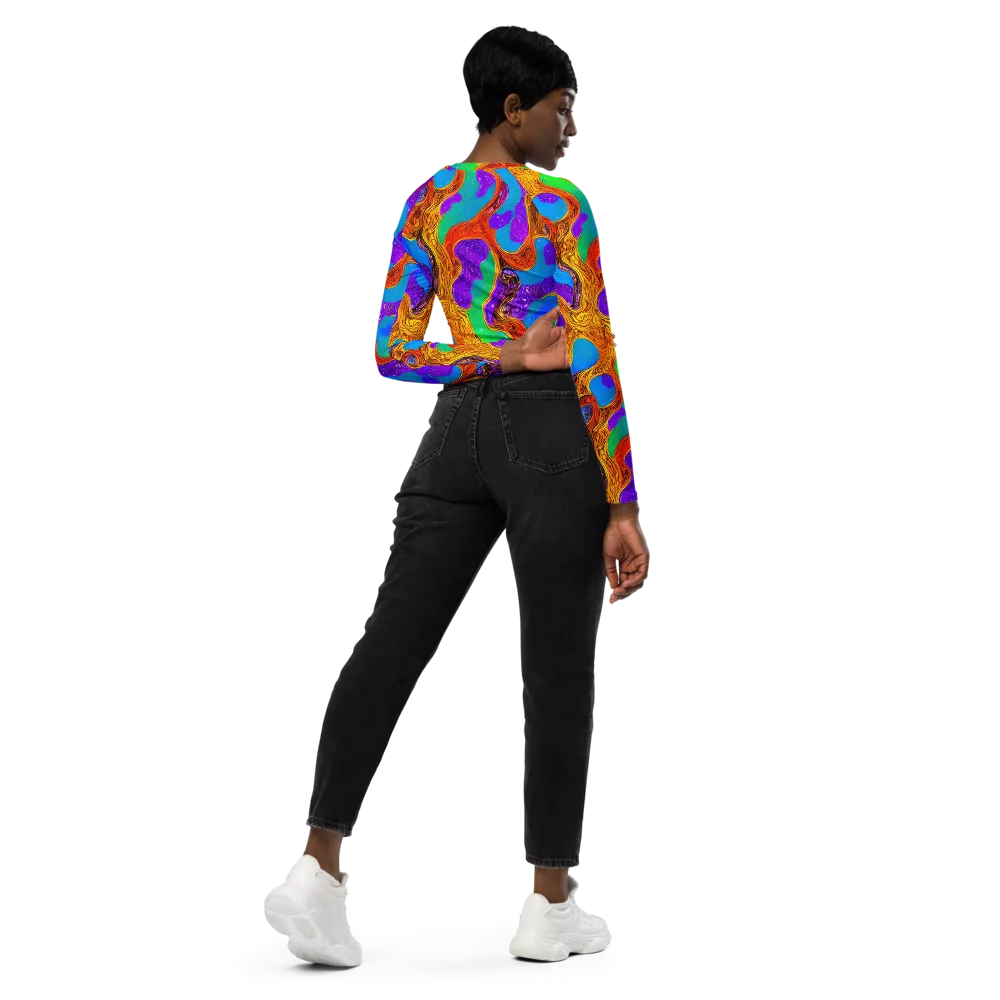 Prismwild on Long Sleeve Crop Top — Right Back