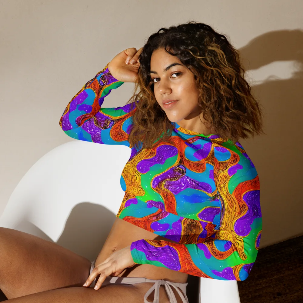 Prismwild on Long Sleeve Crop Top — Left Front