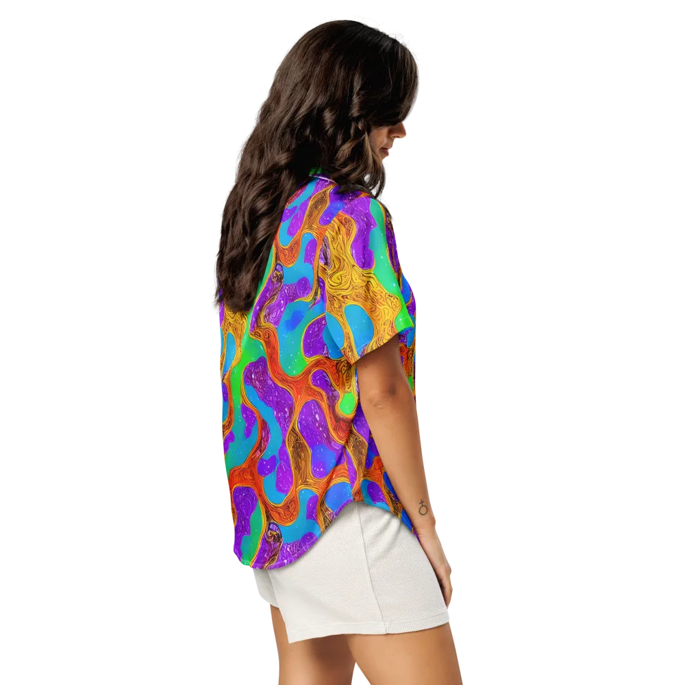 Prismwild on Women's Short Sleeve Pajama Top — Right Back