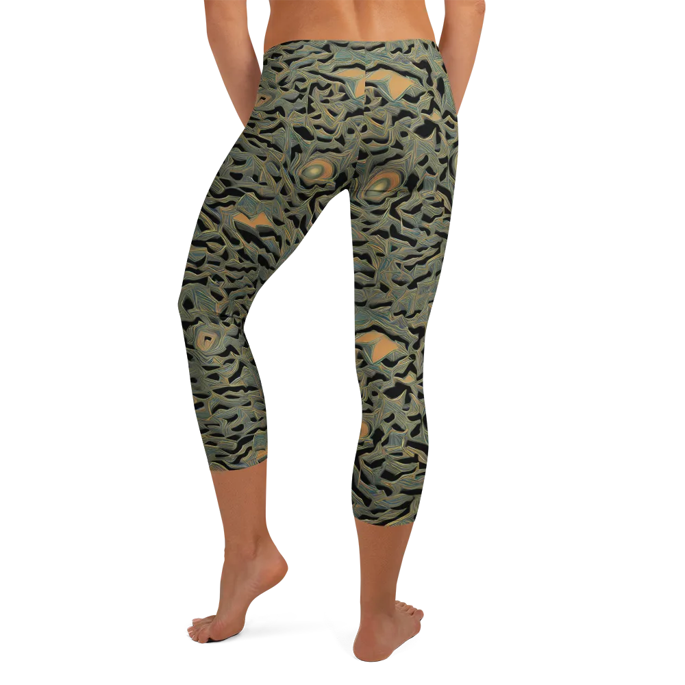 Mineral Night on Capri Leggings — Back