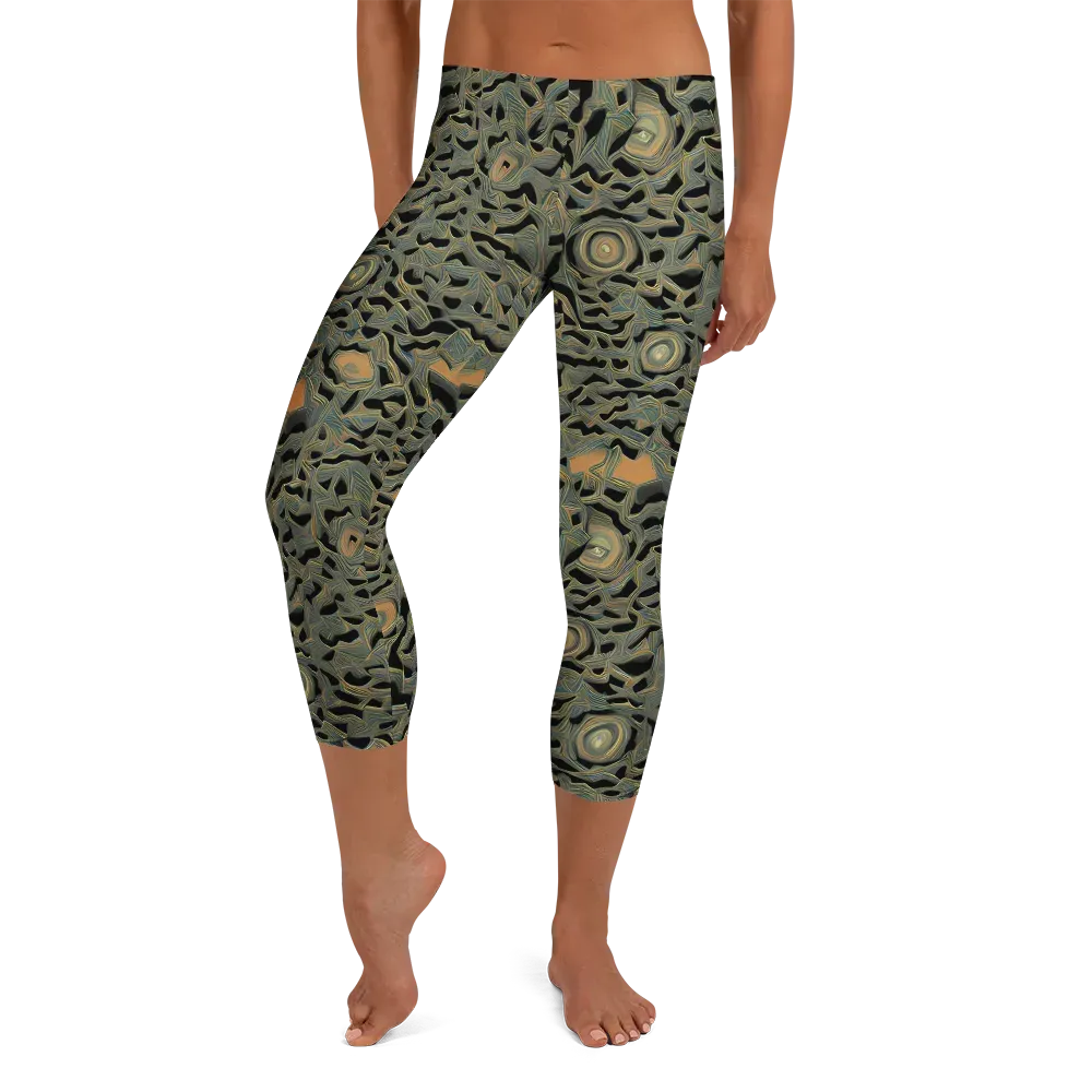 Mineral Night on Capri Leggings — Front