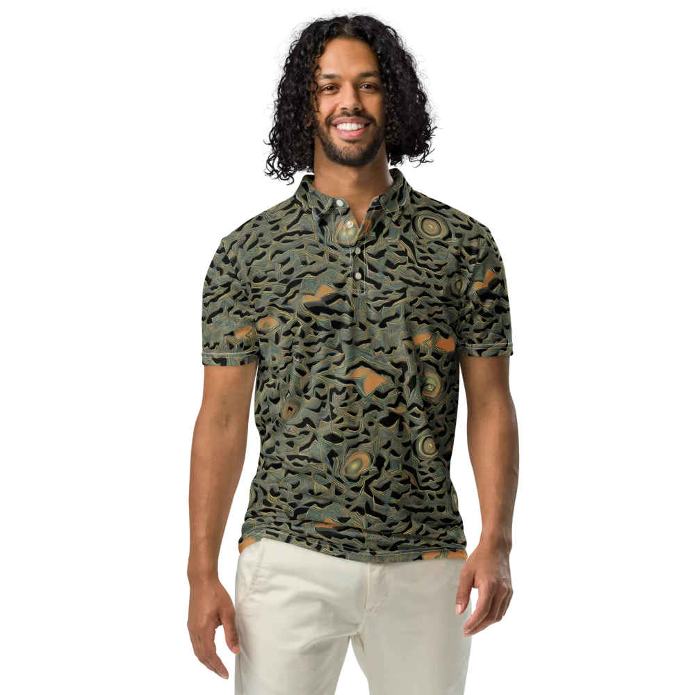 Mineral Night on Men's Slim Fit Polo Shirt — Front