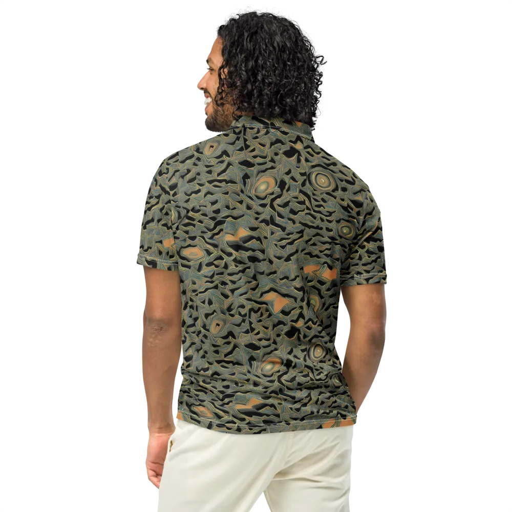 Mineral Night on Men's Slim Fit Polo Shirt — Back