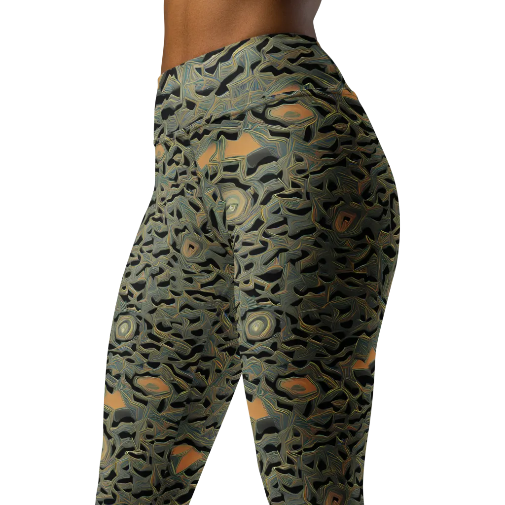 Mineral Night on Yoga Leggings — Left Front