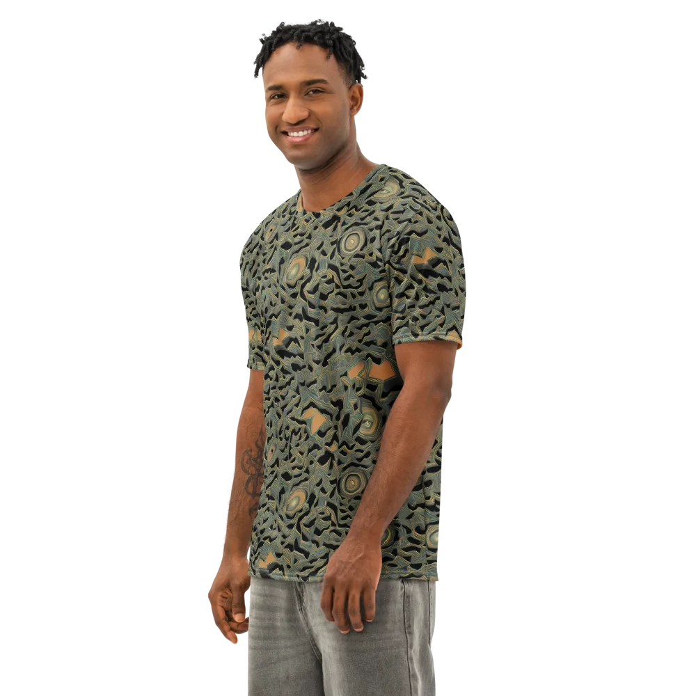 Mineral Night on Men's Cotton Crew Neck T-Shirt — Left Front