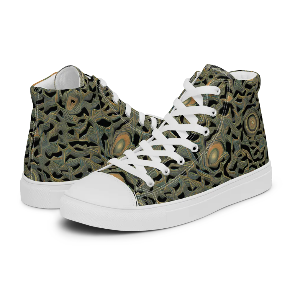 Mineral Night on Men's High Top Canvas Shoes — Left
