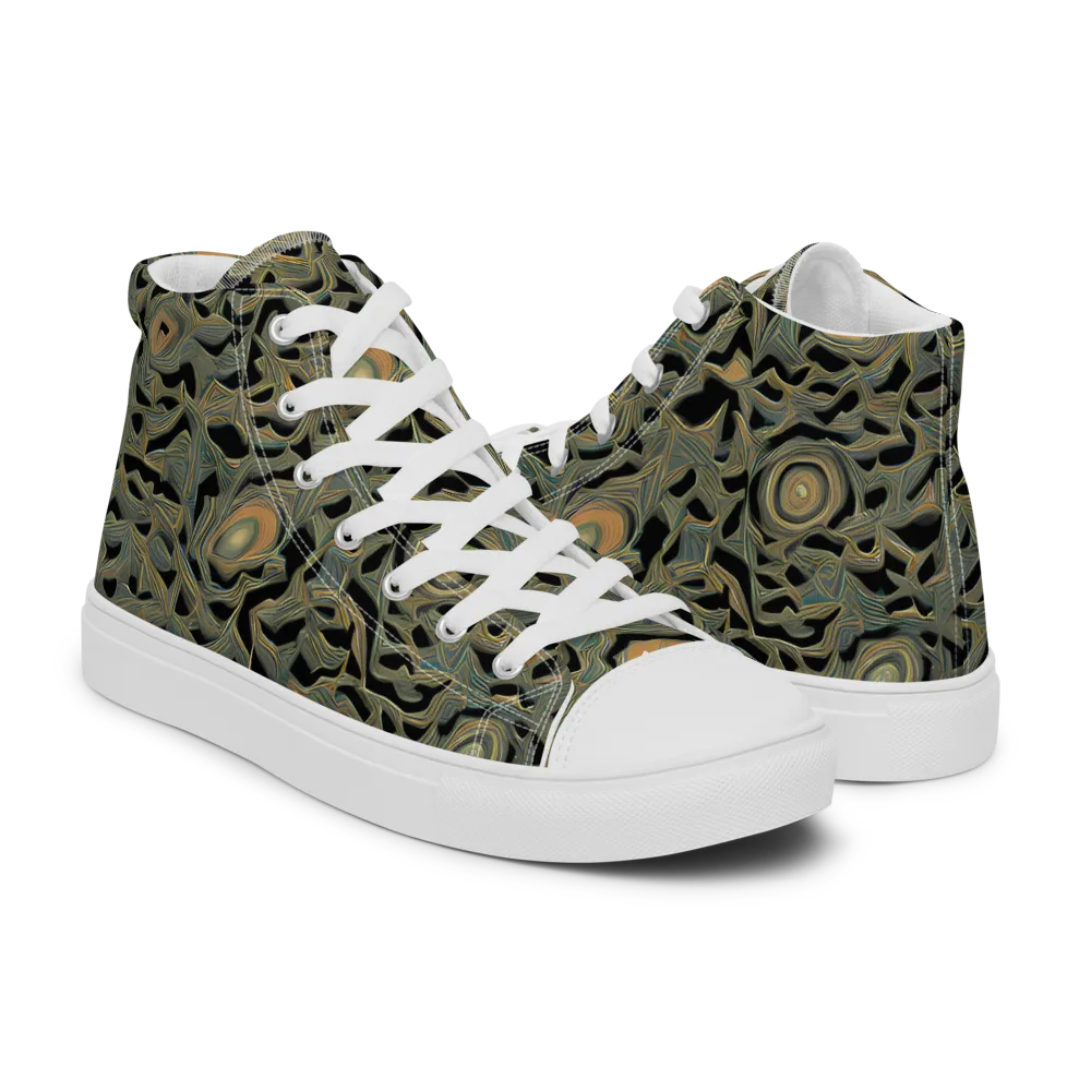Mineral Night on Men's High Top Canvas Shoes — Right