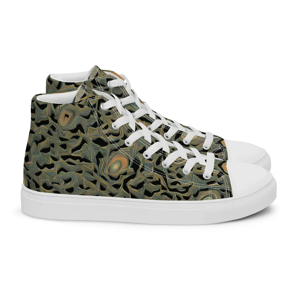 Mineral Night on Women's High Top Canvas Shoes — Right