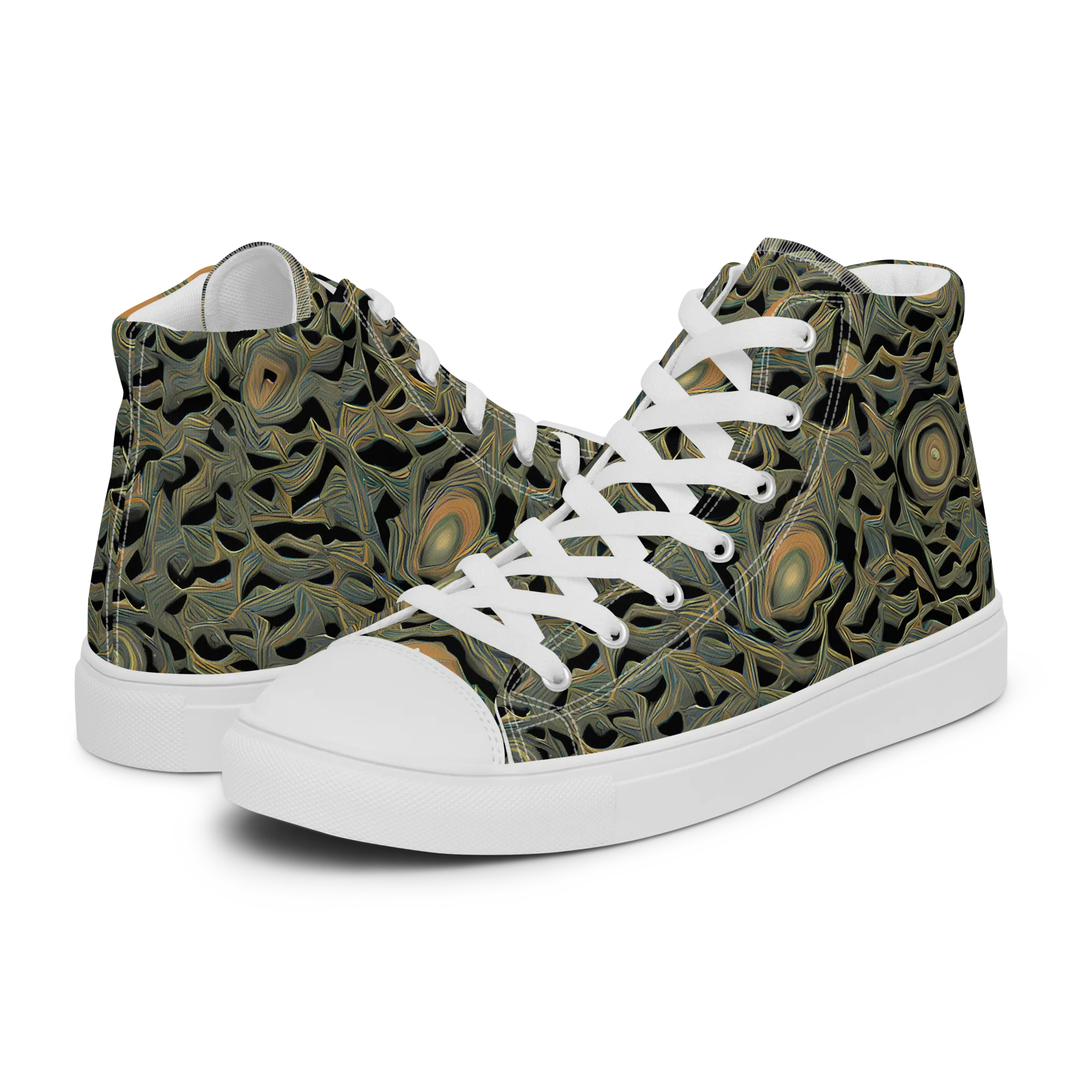 Mineral Night on Women's High Top Canvas Shoes — Left