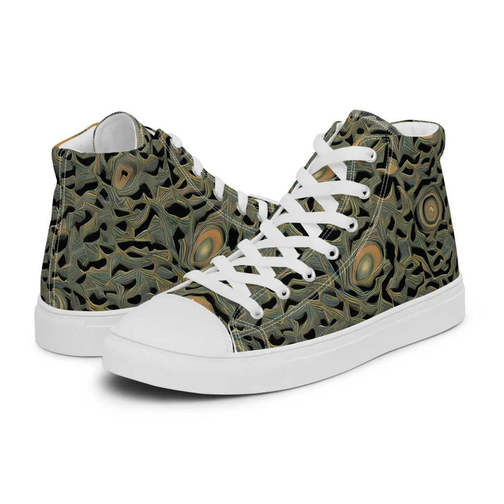 Mineral Night on Women's High Top Canvas Shoes — Left