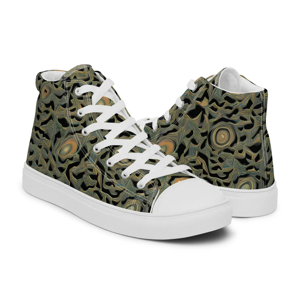 Mineral Night on Women's High Top Canvas Shoes — Right