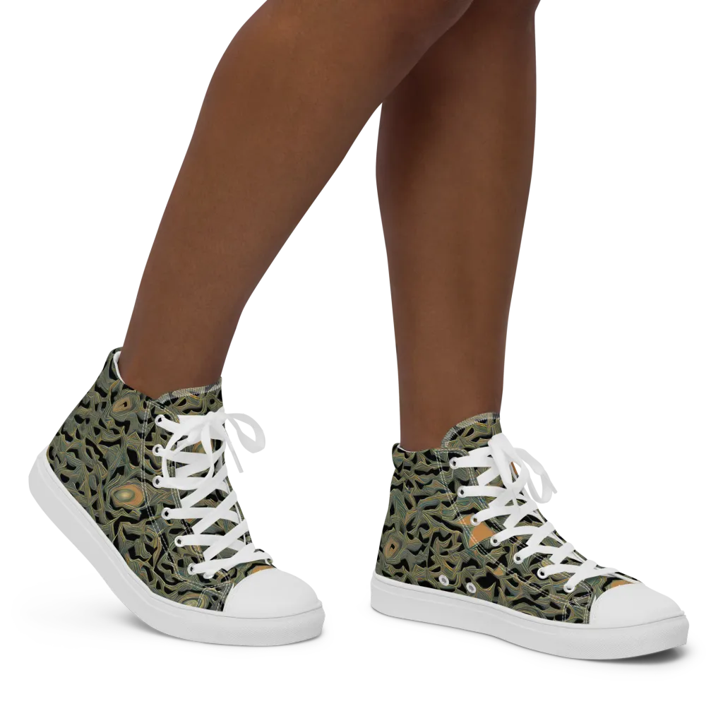 Mineral Night on Women's High Top Canvas Shoes — Right