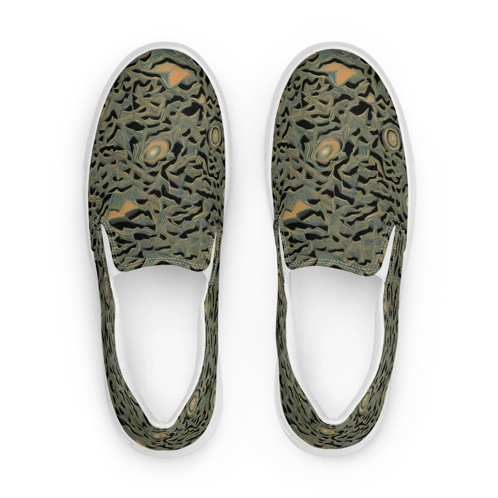 Mineral Night on Men's Slip-On Canvas Shoes — Front