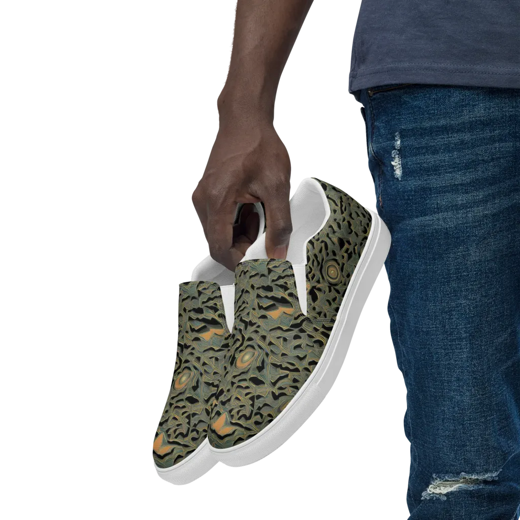 Mineral Night on Men's Slip-On Canvas Shoes — Left Front