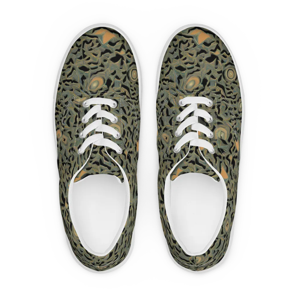 Mineral Night on Men's Lace-Up Canvas Shoes — Front