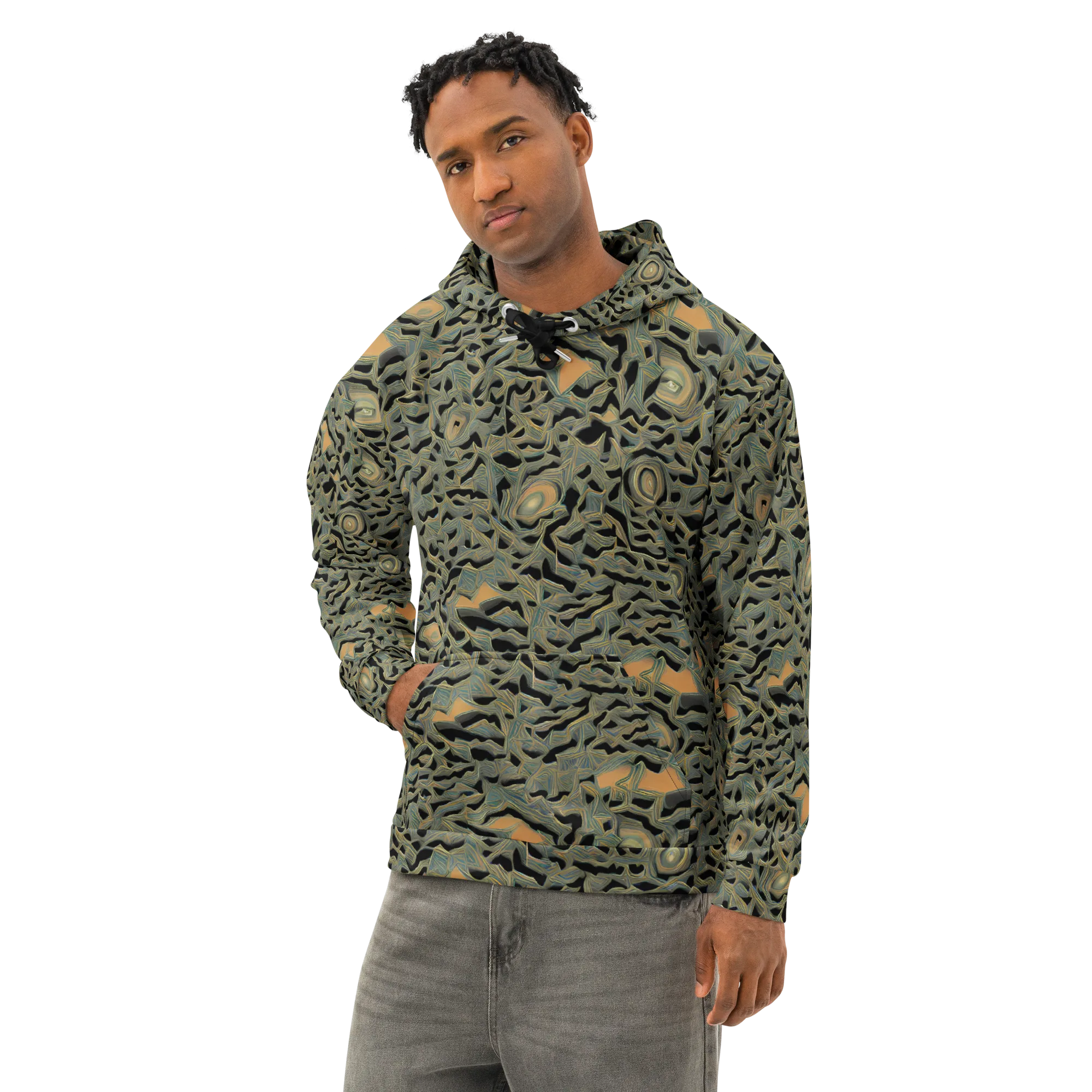 Mineral Night on Cotton Hoodie — Left Front