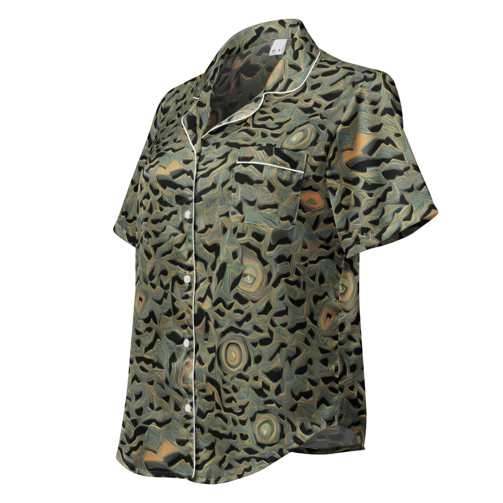 Mineral Night on Women's Short Sleeve Pajama Top — Left Front