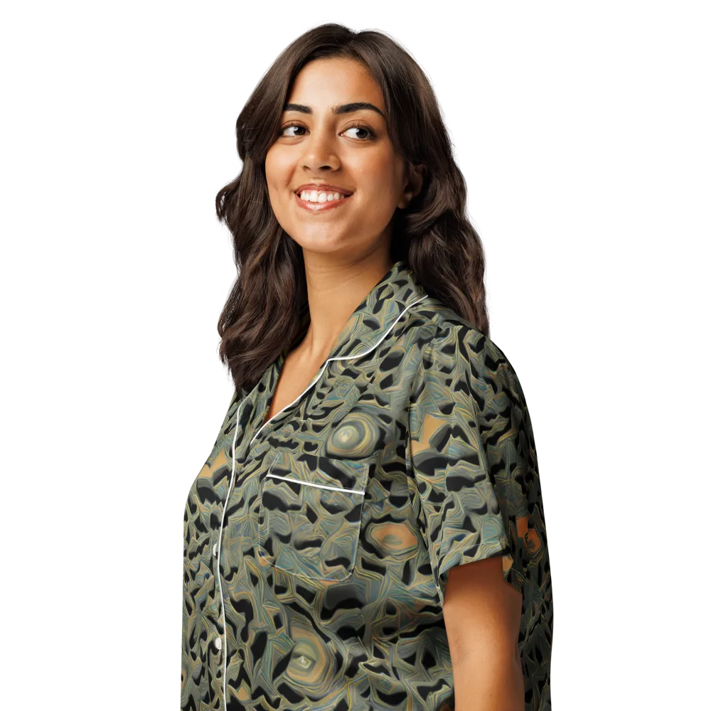Mineral Night on Women's Short Sleeve Pajama Top — Left Front