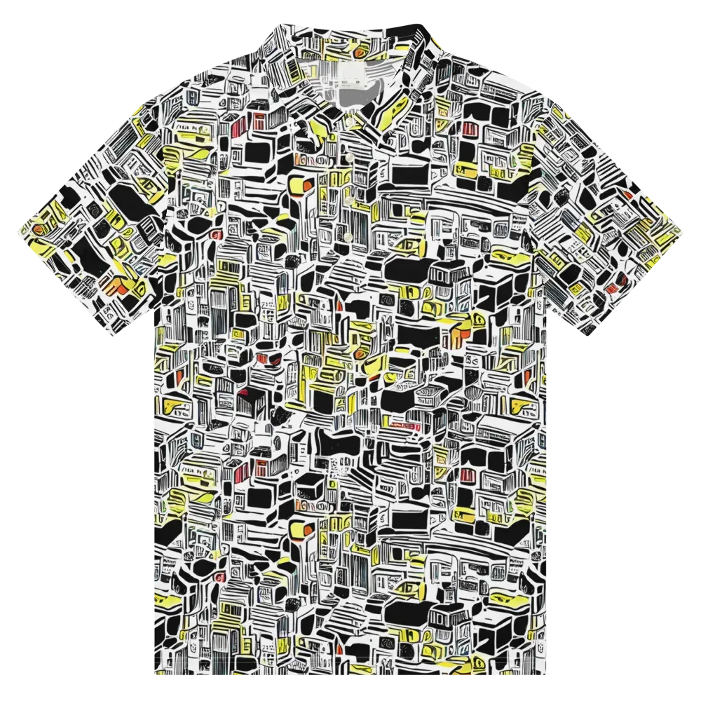 Monochrome Motion on Men's Slim Fit Polo Shirt — Front