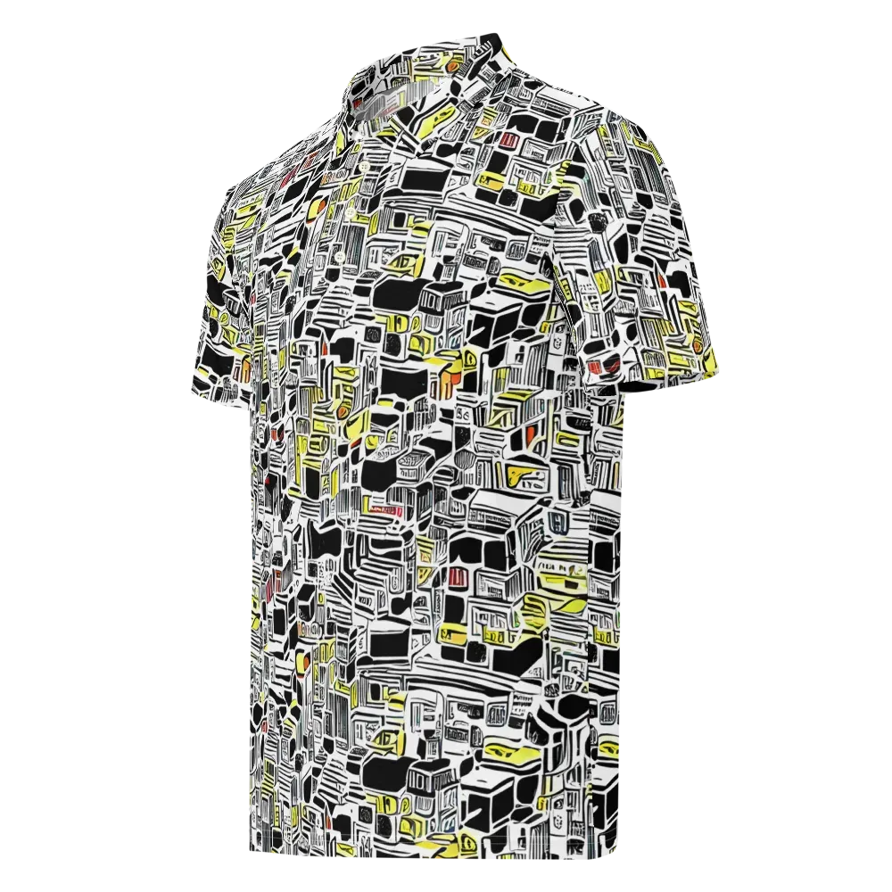 Monochrome Motion on Men's Slim Fit Polo Shirt — Left Front