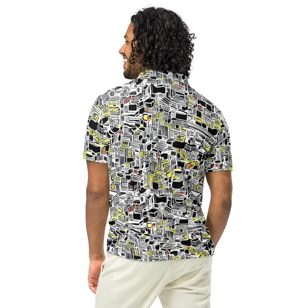 Monochrome Motion on Men's Slim Fit Polo Shirt — Back