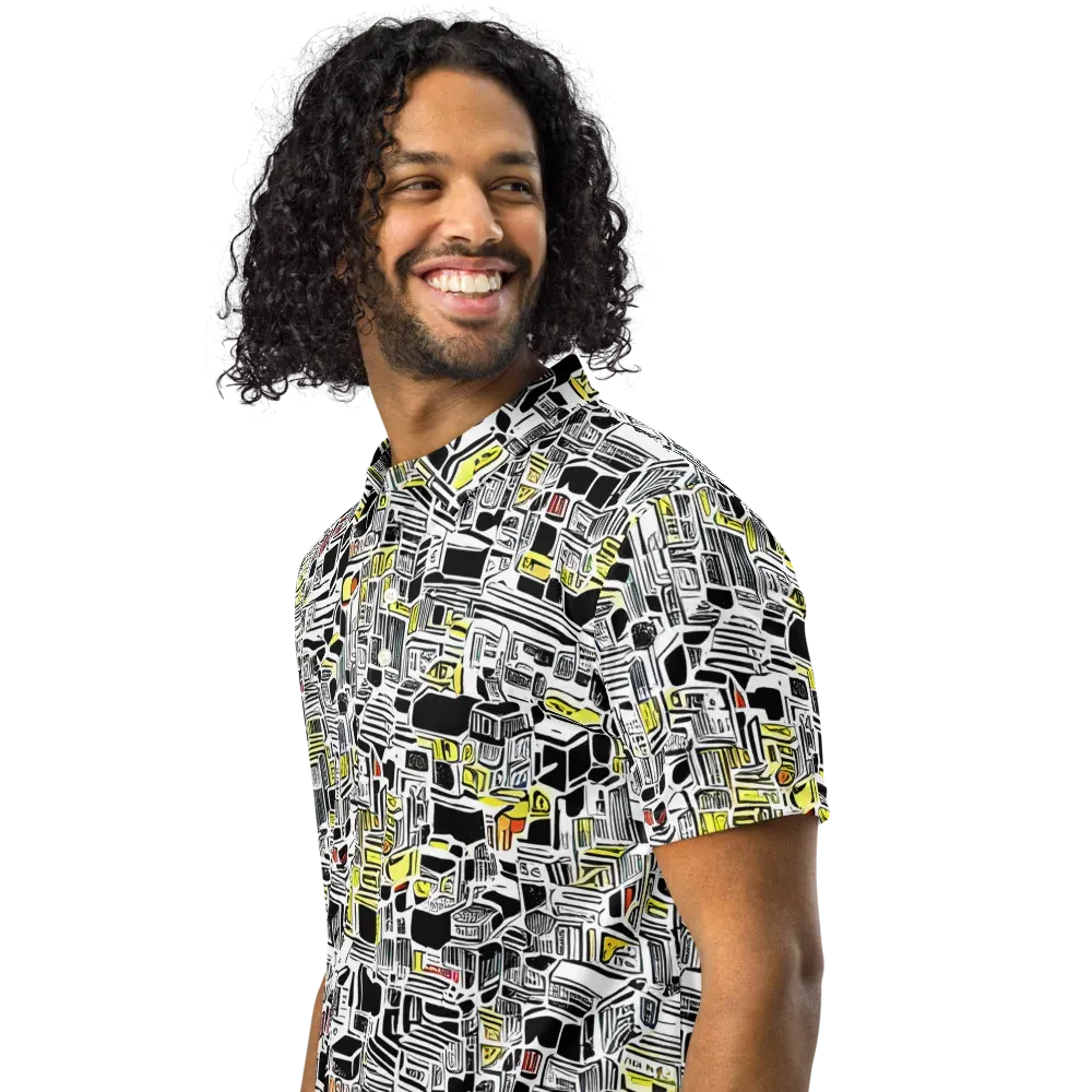 Monochrome Motion on Men's Slim Fit Polo Shirt — Left Front