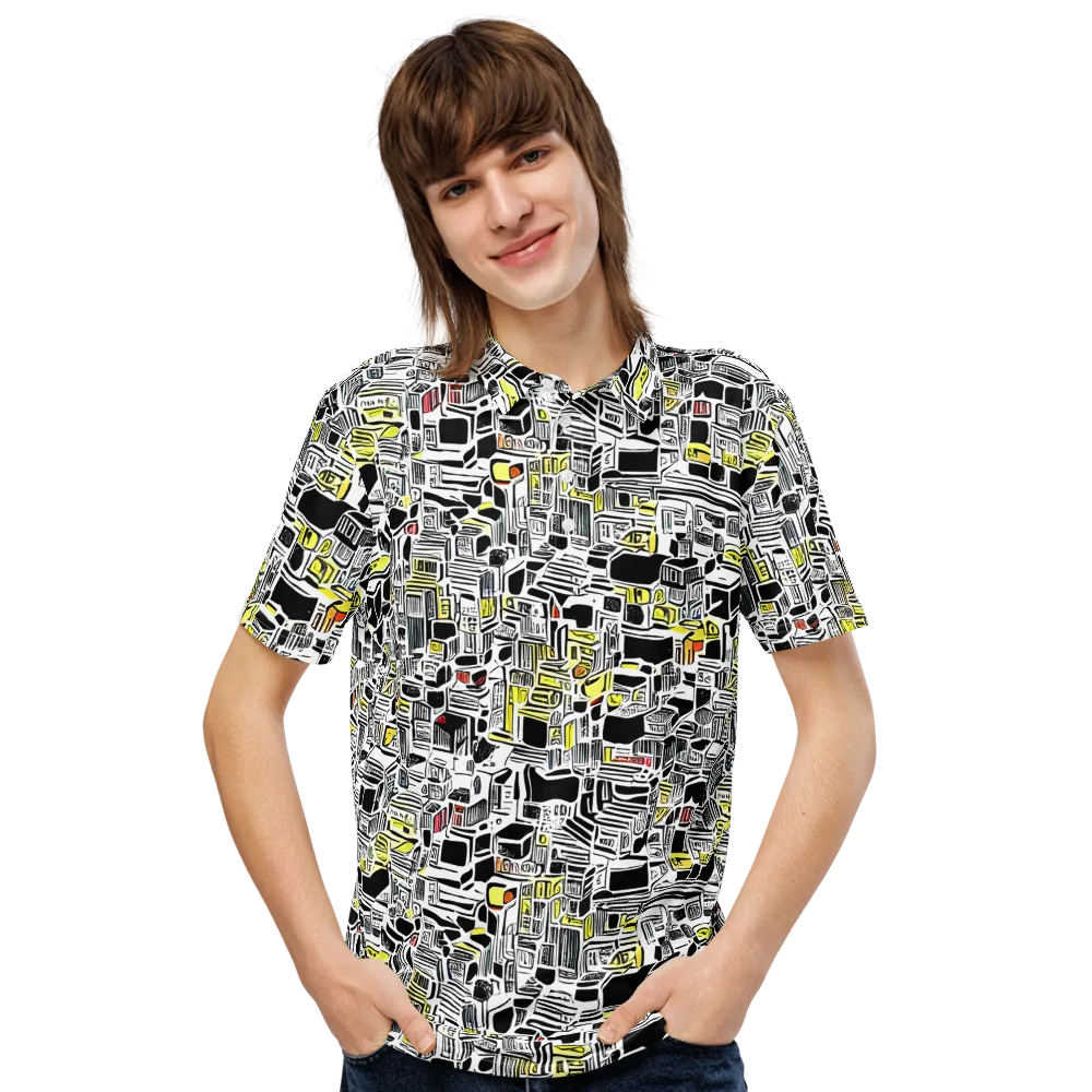 Monochrome Motion on Men's Slim Fit Polo Shirt — Front