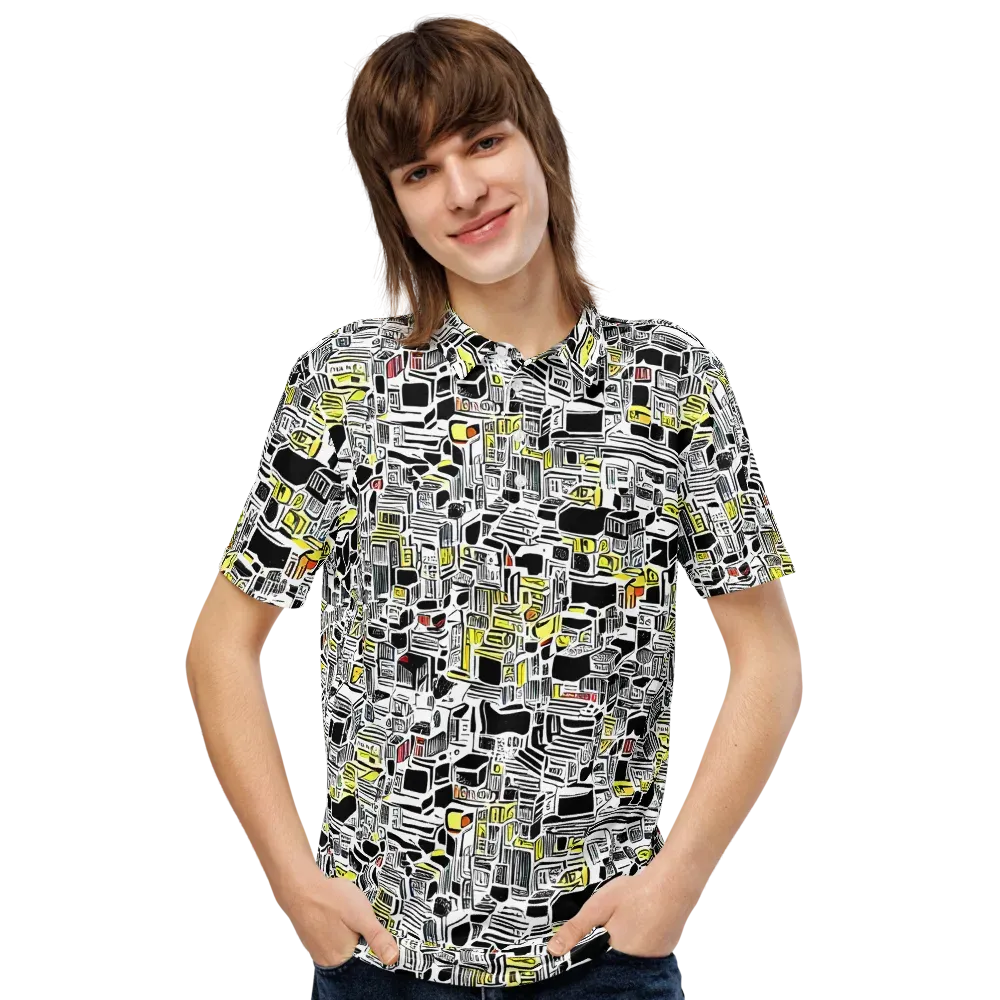 Monochrome Motion on Men's Slim Fit Polo Shirt — Front