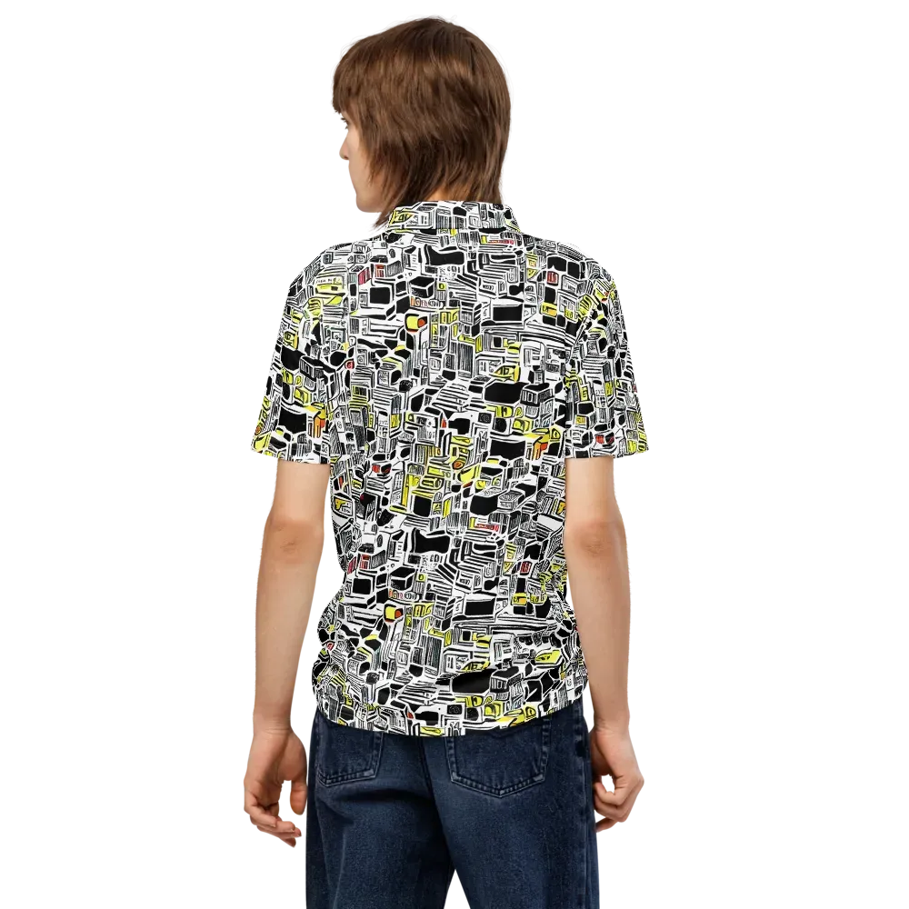 Monochrome Motion on Men's Slim Fit Polo Shirt — Back