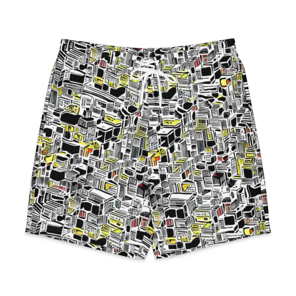 Monochrome Motion on Men's Board Shorts — Front