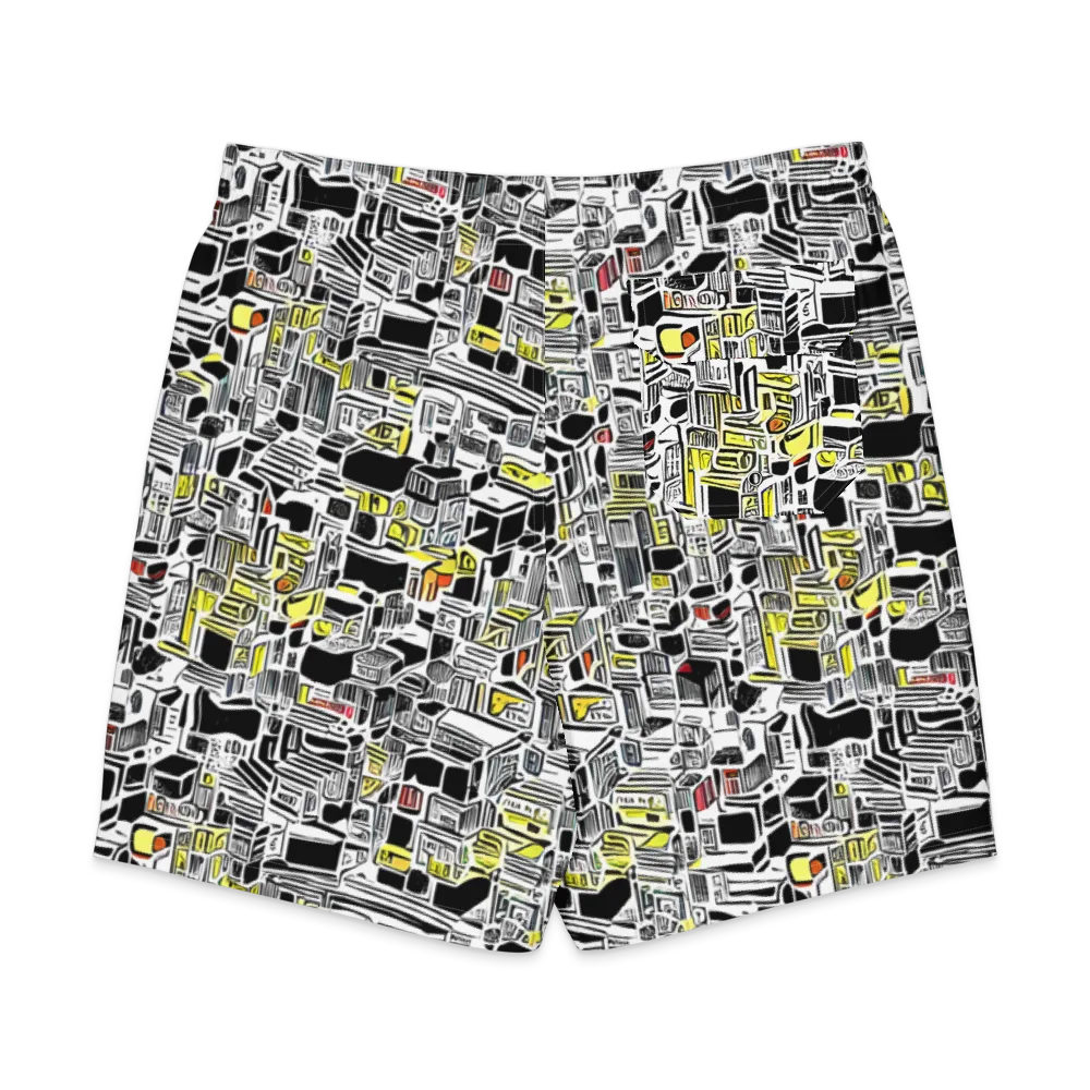 Monochrome Motion on Men's Board Shorts — Back