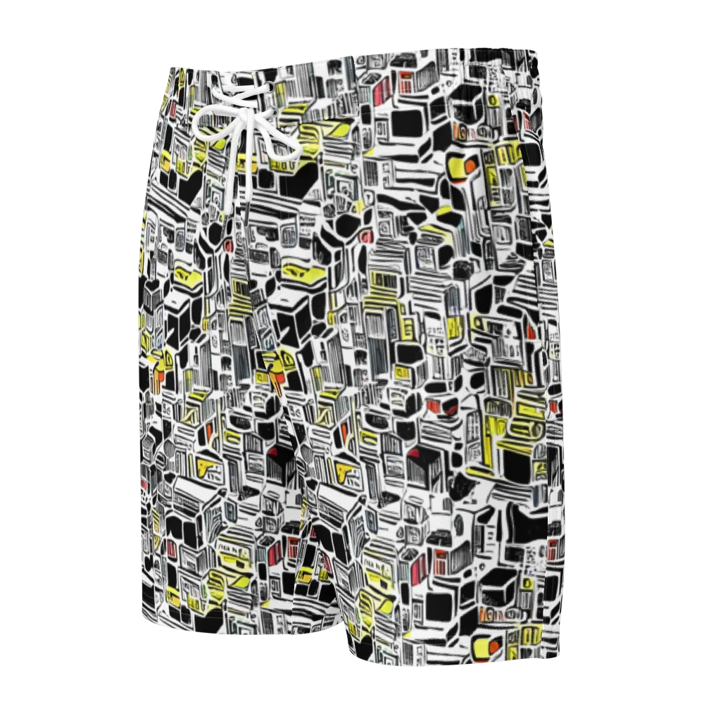Monochrome Motion on Men's Board Shorts — Front