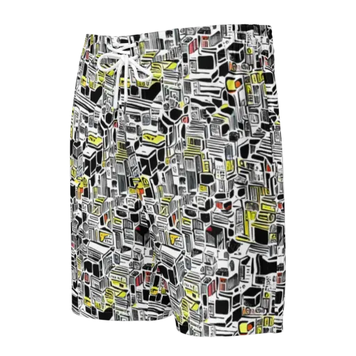 Monochrome Motion on a Men's Board Shorts