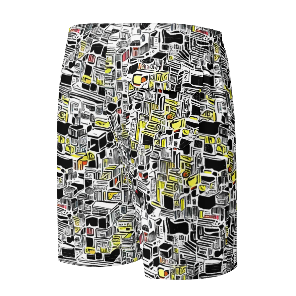 Monochrome Motion on Men's Board Shorts — Back