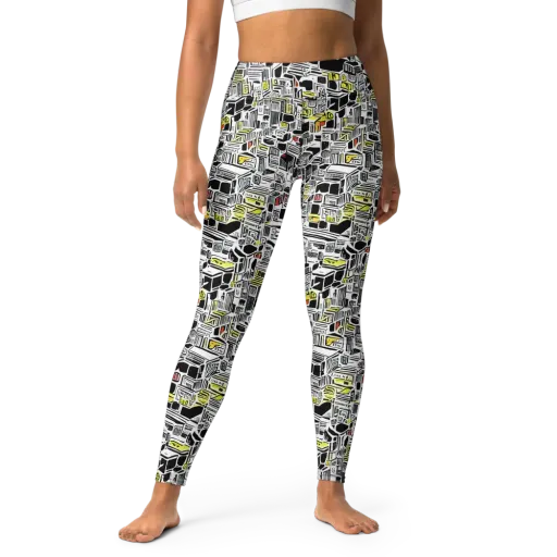 Monochrome Motion on a Yoga Leggings