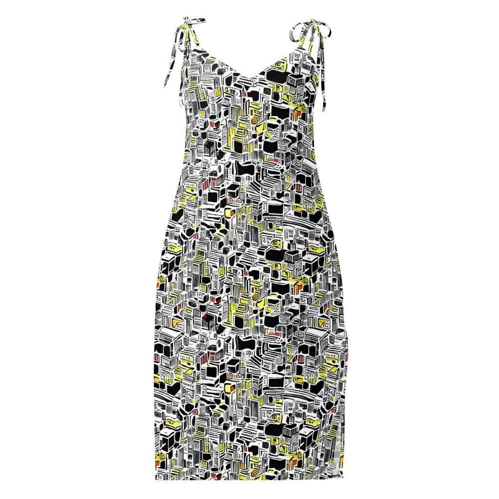 Monochrome Motion on Slip Dress — Front