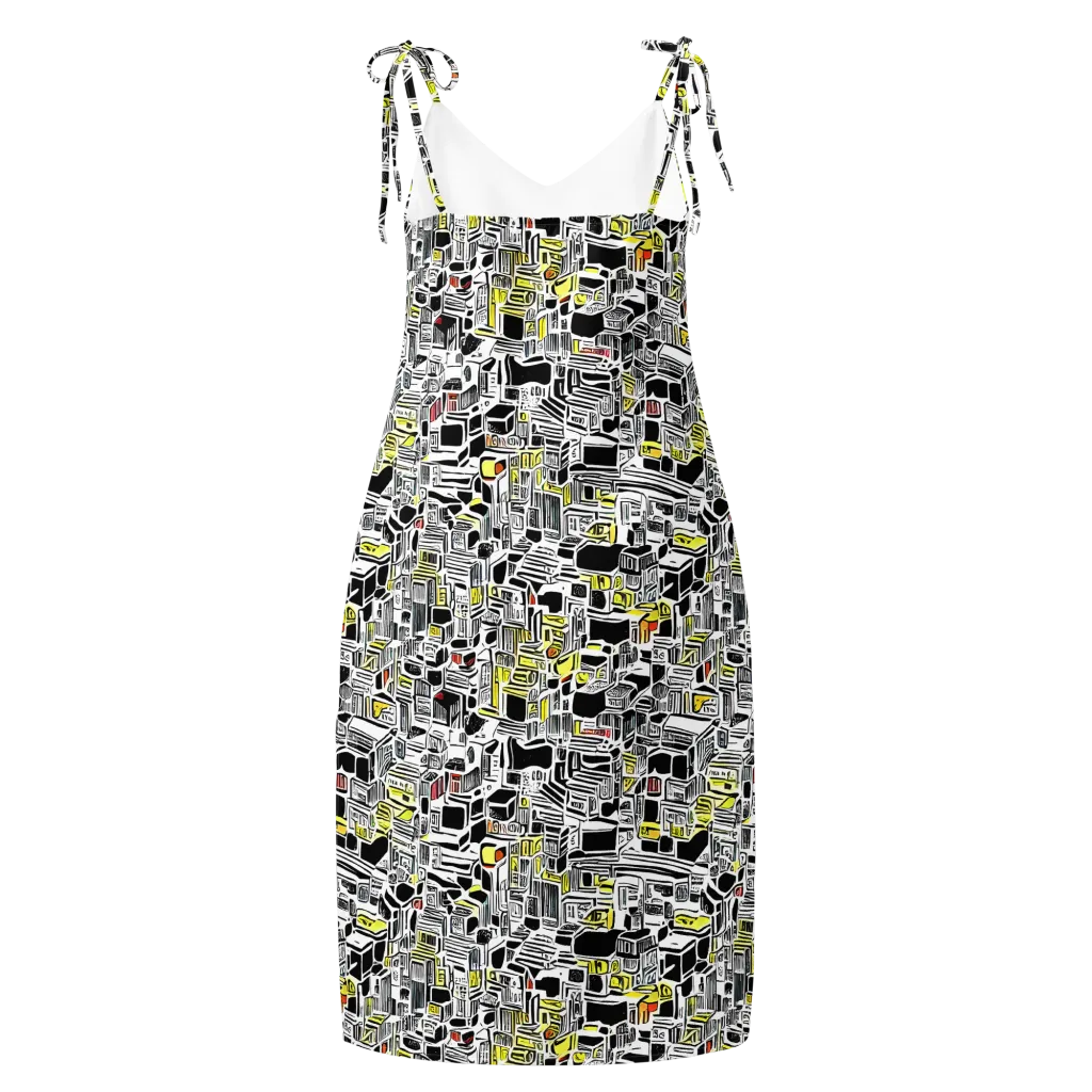 Monochrome Motion on Slip Dress — Back