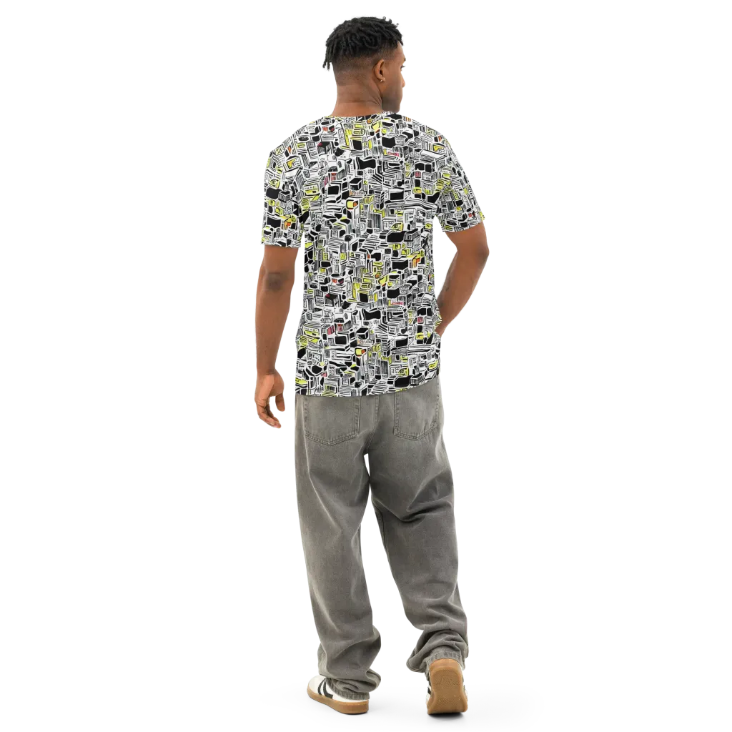 Monochrome Motion on Men's Cotton Crew Neck T-Shirt — Back