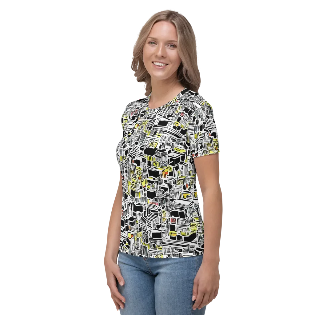 Monochrome Motion on Women's Crew Neck T-Shirt — Left