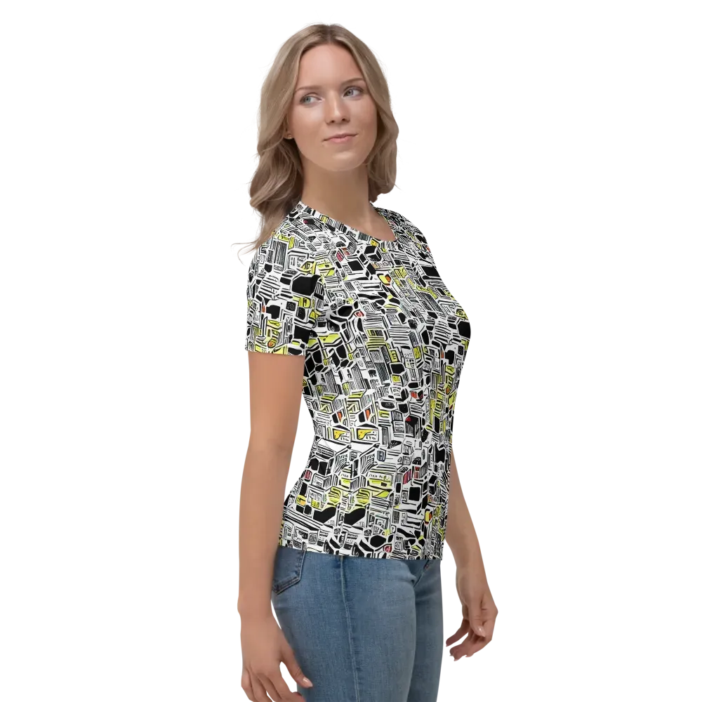 Monochrome Motion on Women's Crew Neck T-Shirt — Right