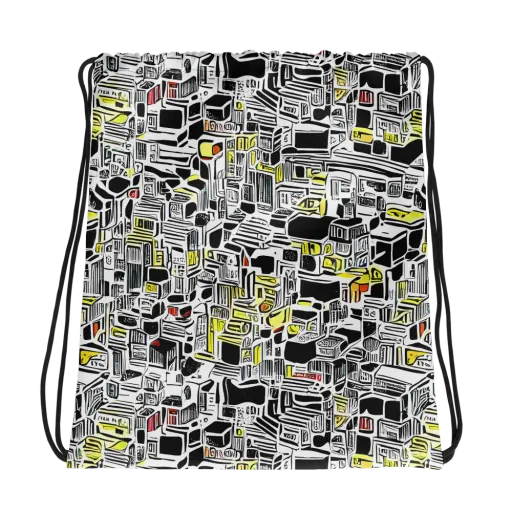 Monochrome Motion on a Drawstring Bag