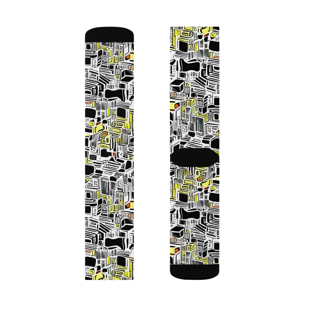 Monochrome Motion on Socks — Left Sock